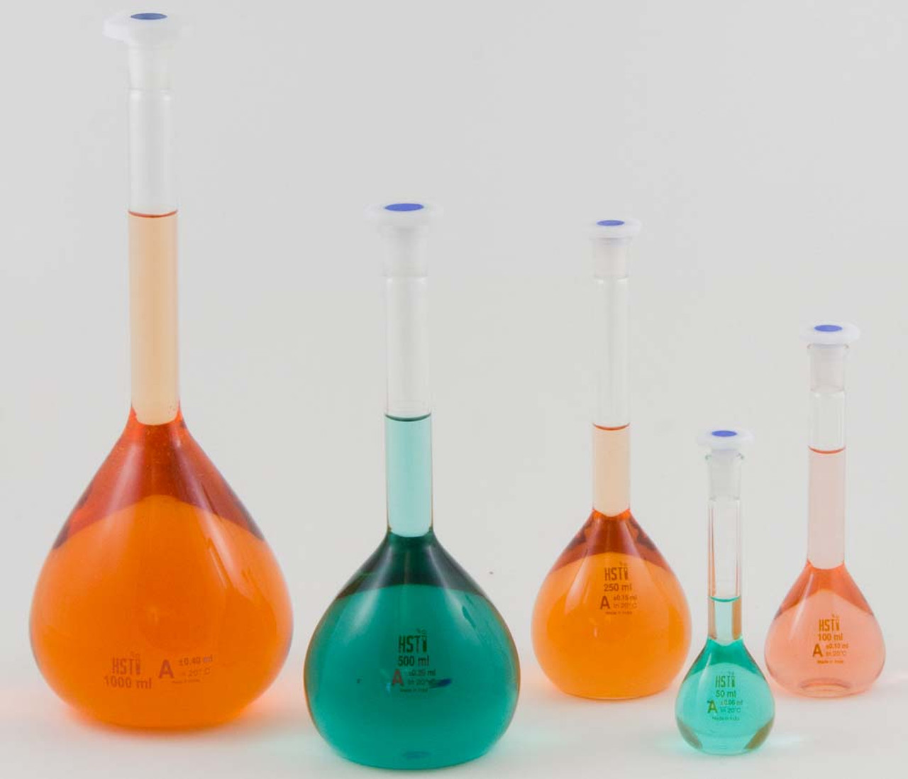 Flask, Volumetric, Set of 5