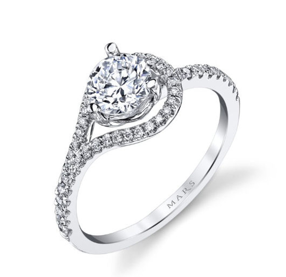 Asymmetric Infinity Diamond Engagement Ring