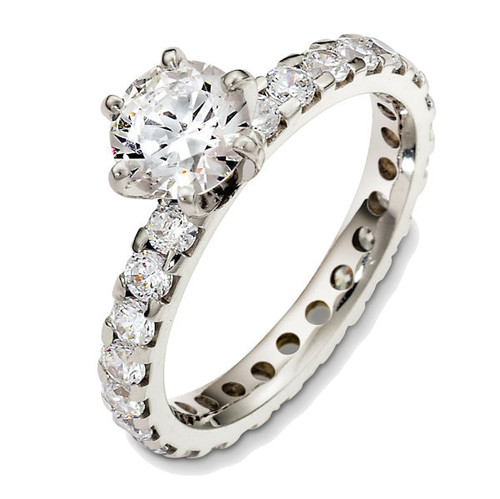 14Kt White Gold Diamond Eternity Engagement Ring