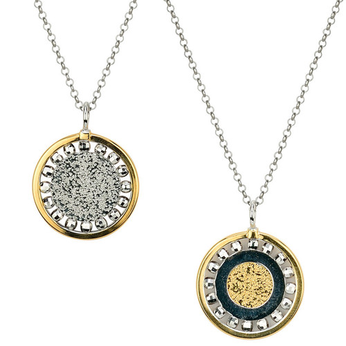 Sterling Silver Gold Overlay Reversible Necklace, Frederic Duclos Sterling Silver Gold Overlay Reversible Necklace, Frederic Duclos