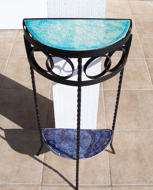 Half Moon Table, Wrought Iron Table for Small Spaces