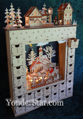 Lighted Wooden Advent Calendar