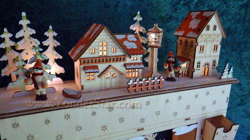 Lighted Wooden Advent Calendar