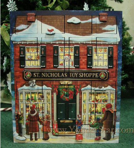 Musical St. Nicholas Toy Shoppe Wooden Advent Calendar - Pre-Order