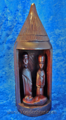 Musave Wood Nativity Hut Rwanda
