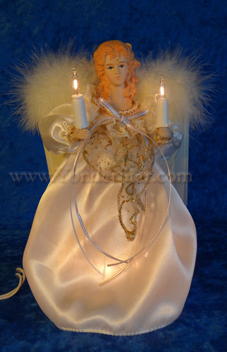 9" Ivory & Gold Angel Tree Topper