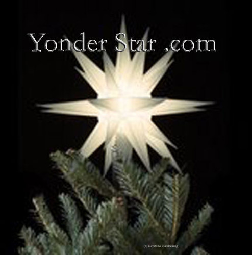 12" Moravian Star Tree Topper - White Lighted