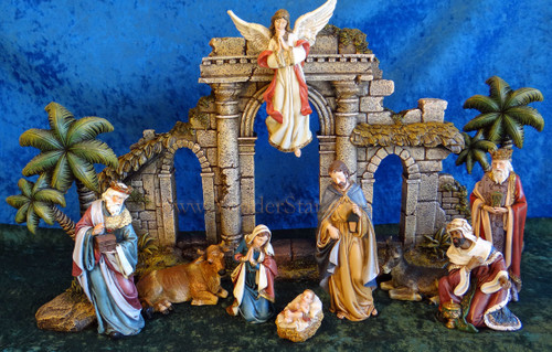 6" Joseph Studio Nativity 11 Pieces and Stable