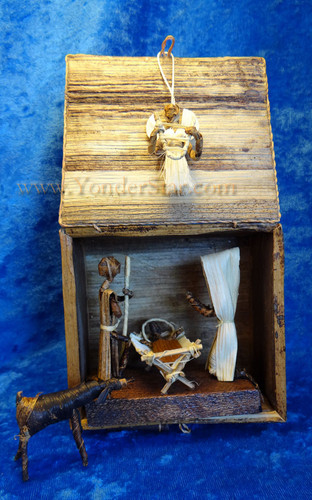 Banana Fiber Nativity Scene in Fiber Box