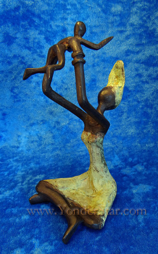 Bronze Madonna and Child Fair Trade from Burkina Faso