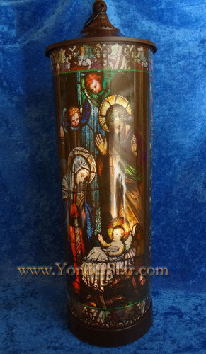 24" Nativity Scene Stained Glass Lamp