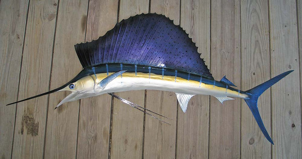 sailfish 68 inch half mount fiberglass fish replica the fish mount