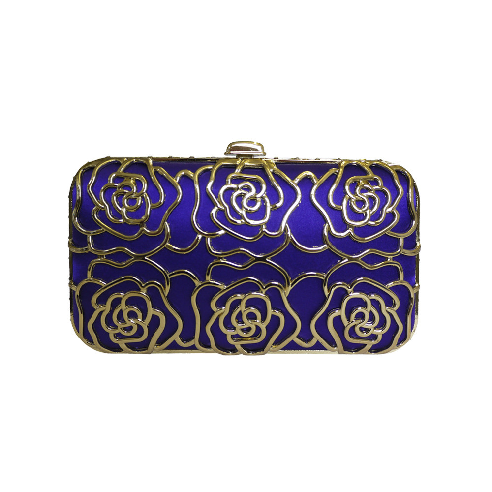 Anna Cecere Italian Designed Rosa Jewel Clutch Evening Bag - Blue ...