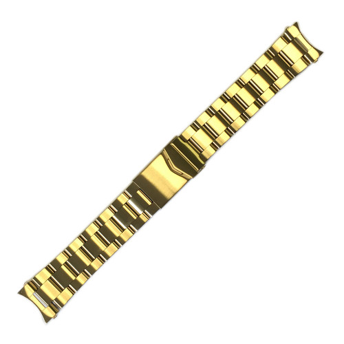 Gold Tone Submariner-Style Bracelet with Curved Ends (HR-MB442) | The Watch Prince Gold Tone Submariner-Style Bracelet with Curved Ends (HR-MB442) | The Watch Prince