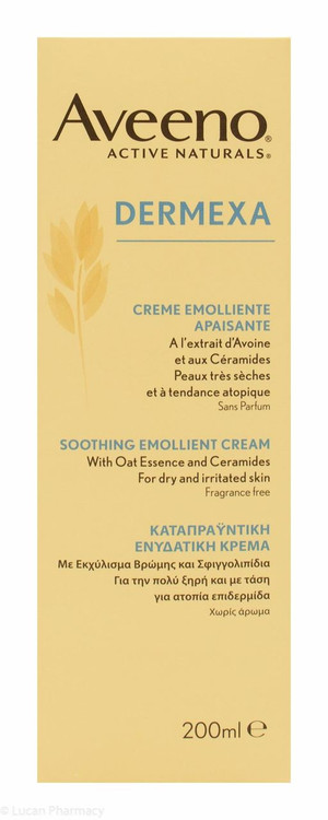 Aveeno® Dermexa Soothing Emollient Cream for Dry & Irritated Skin – 200ml (Ages 3 Months+)
