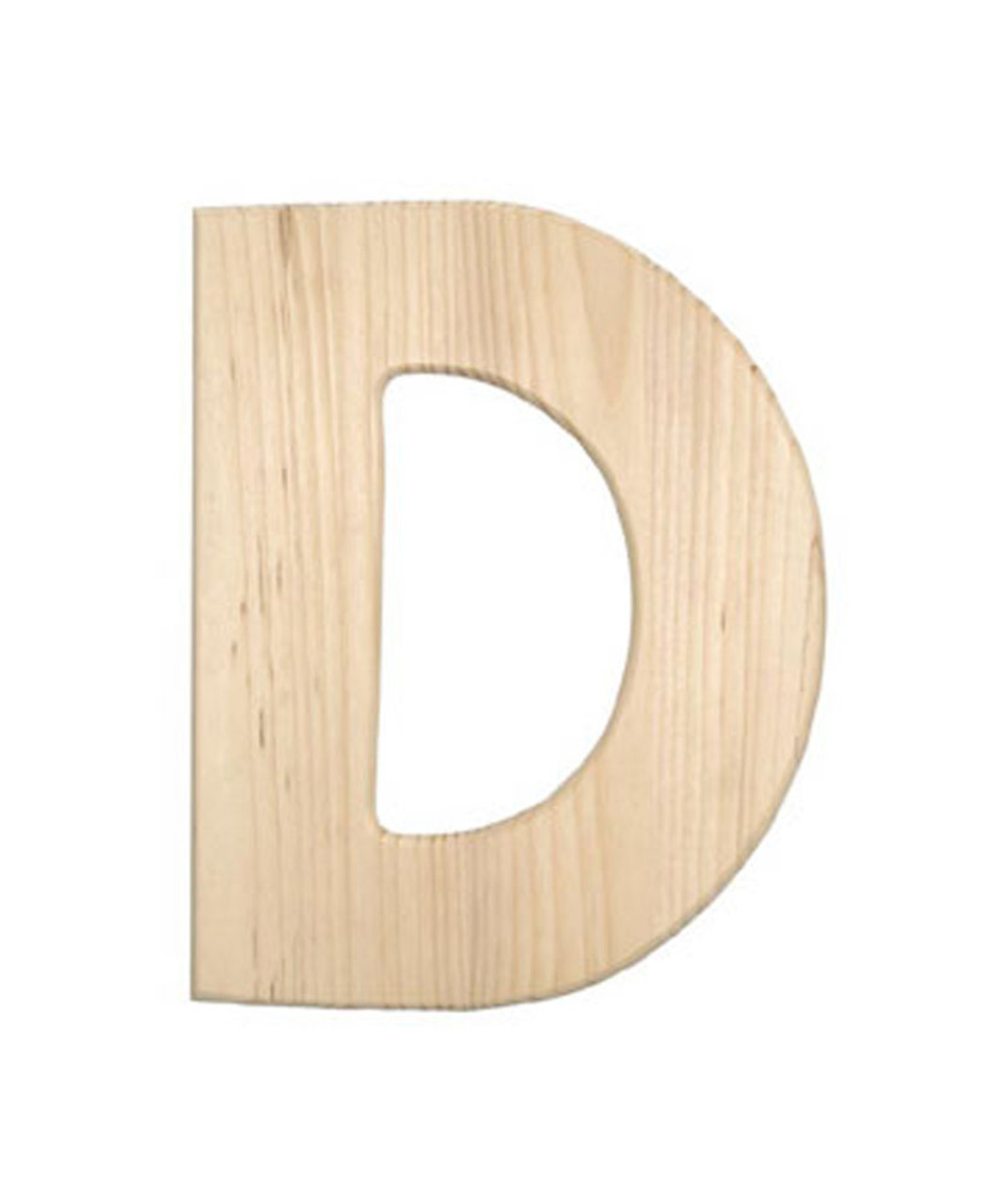 Unfinished Wood | 12-in | 2-in Thick | Letter | Letter D | Crafts Outlet