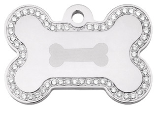 Crystal Bone ID Tag with etched Bone Front