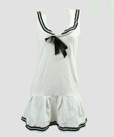 Dress Stripe White Sailor Dress - Clarabella Tattoo Wear
