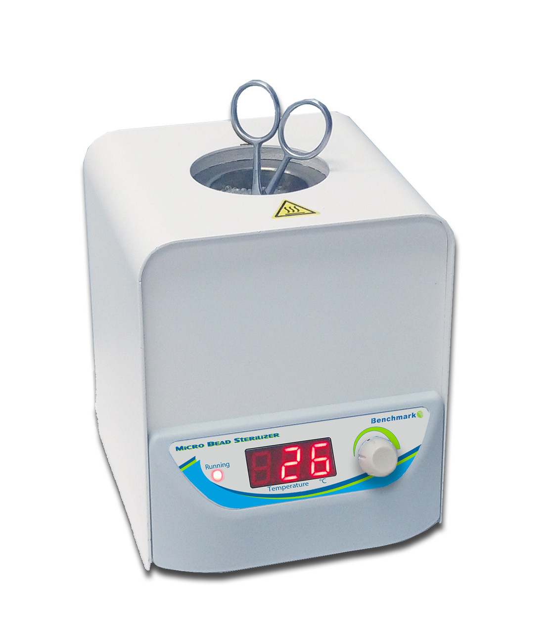 Glass bead sterilizer for small laboratory tools and use