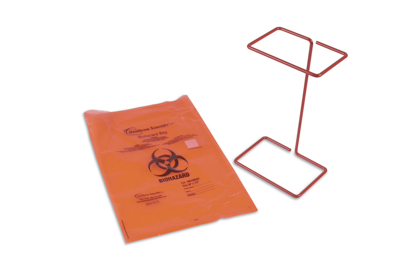 Steel coated bag holder for autoclave and biohazard bags