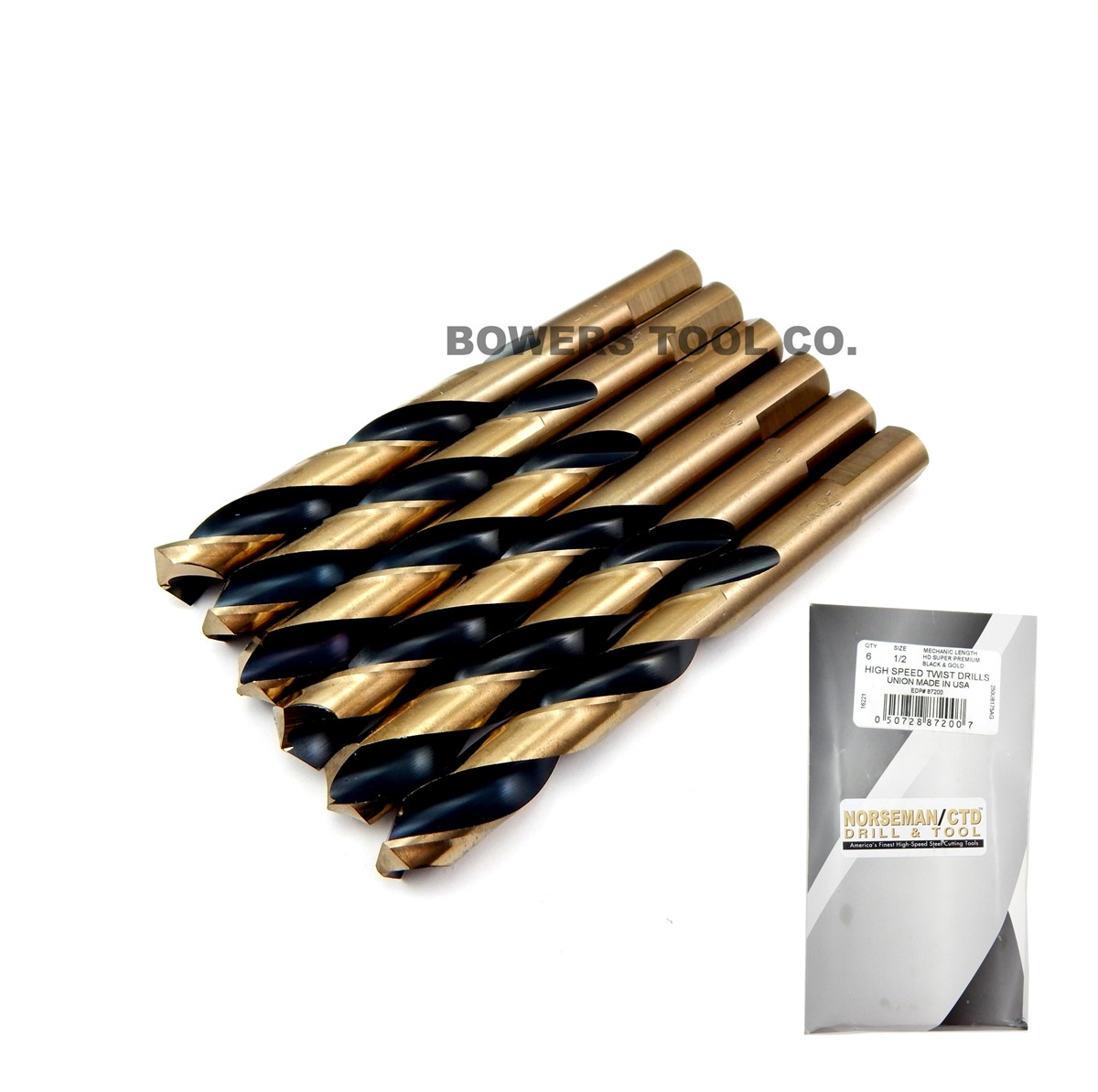 Norseman Viking 7/16" Mechanic Length HIMolybdenum M7 Drill Bit 6Pack