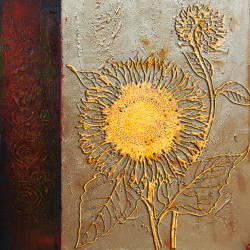 Buy Sunflower Yellow Flower Suryaful painting Online India. Oil on ...