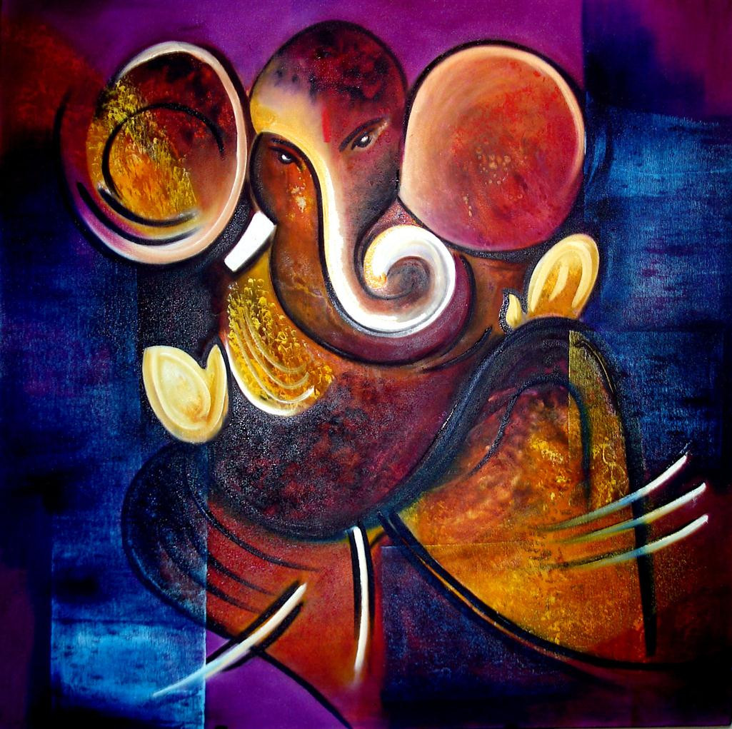 Buy ganesha Handmade Painting by KHUSH MALI. CodeART_1367_11467 Paintings for Sale online in