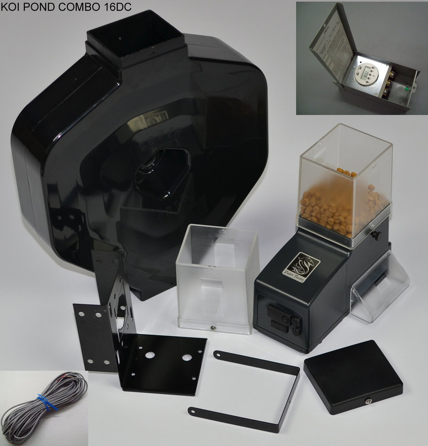 KSF-2XL koi pond fish feeder with low voltage programmable timer and 50' wire (12V battery not included)