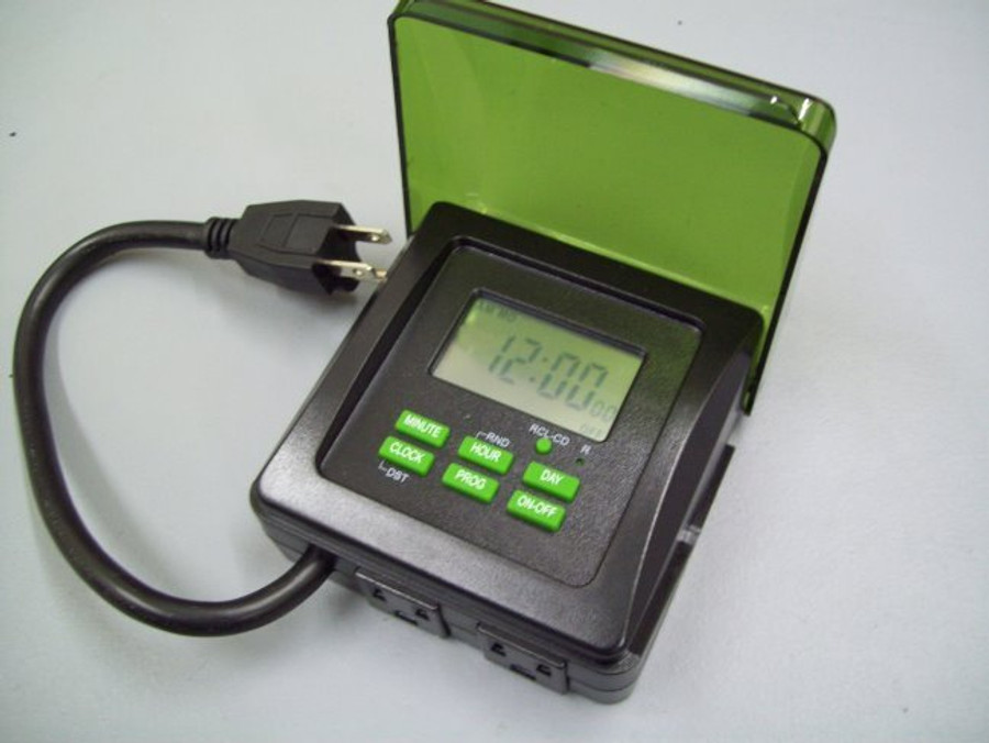 Outdoor approved digital timer for operation of super feeder with outdoor power supply