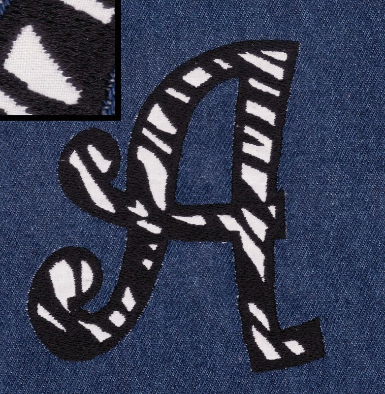 302 Zebra Curlz Applique Font - Jolson's Designs