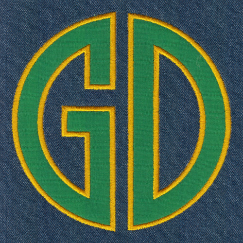 677 Circle 2 Letter Monogram Satin Applique Jolson s Designs