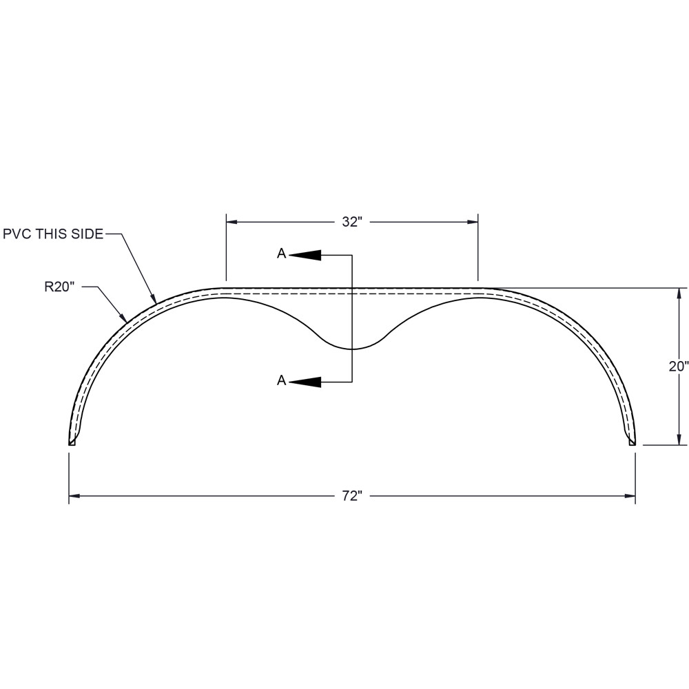 72x9 Aluminum Tread Plate Trailer Fender Tandem Axle Teardrop