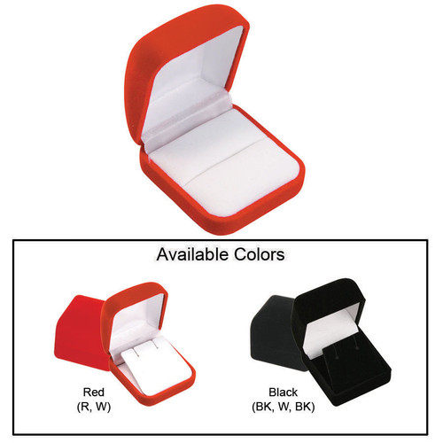 Flocked Velour Ring Box, 2” x 2 1/4” x 1 1/4”, Choose from various Color