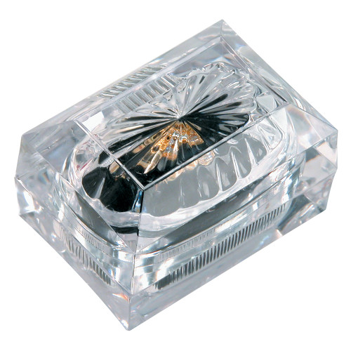 Crystal clear Double ring box, 2 1/2" x 1 3/4" x 2"H