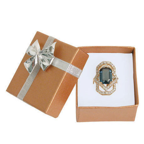 Bow tie ring box, 2" x 2 1/8" x 1 3/8", Choose from various color