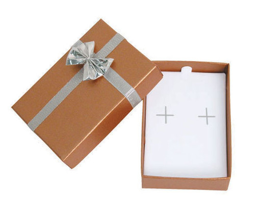 Bow tie earring box, 2 1/8" x 3 1/8" x 1", Choose from various color