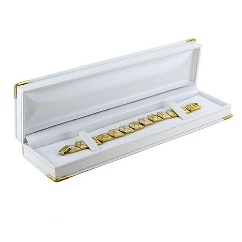 Brass Corner Bracelet Box, 8 5/8" x 2 1/8" x 1"H