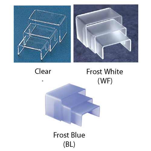 3Pcs-Acrylic Riser, 2.75" x 2" x 1.25"H,3.25" x 2" x 1.75"H,3.75" x 2" x 2.25", 1/8" Thick