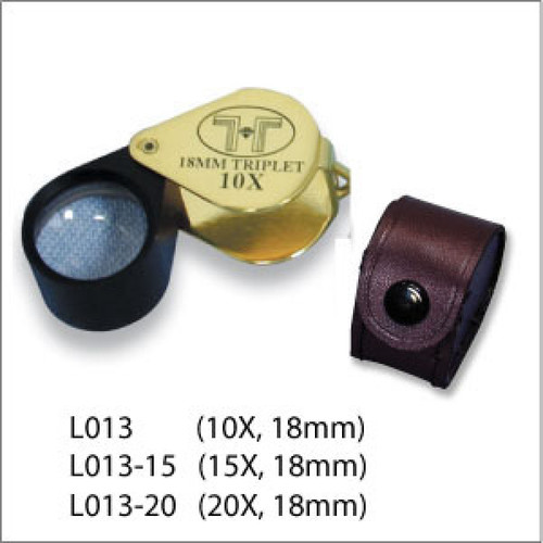 Triplet Glass Lens Loupe, 18 mm, Gold-Black