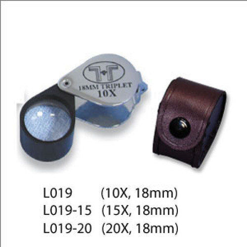 Triplet Glass Lens Loupe, 18 mm, Silver-Black