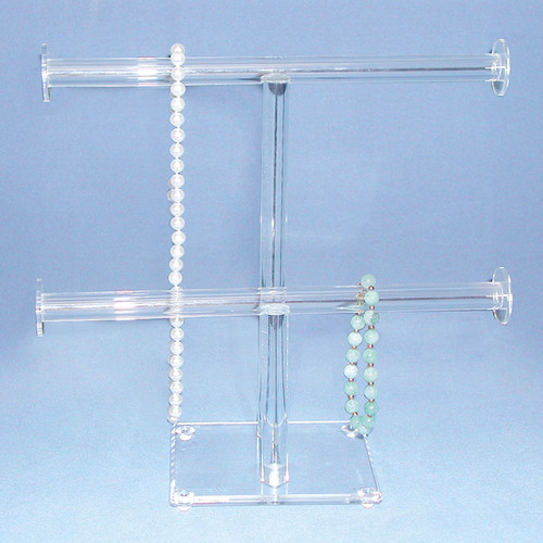 Acrylic Double Round T-Bar, 10" x 9 3/4"H, Assembly Require