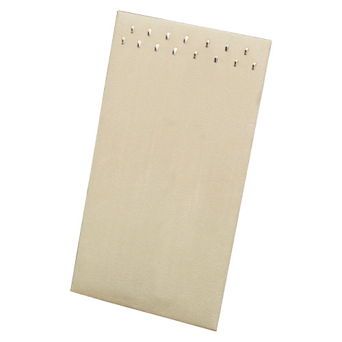 Beige Suede 13-Hook Necklace Display with Easel, 7 5/8" x 14 1/8"H