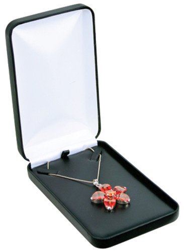 VN7 Faux Leather Metal Necklace Box,2-Piece Packer, 4 1/4” x 7” x 1 5/8”