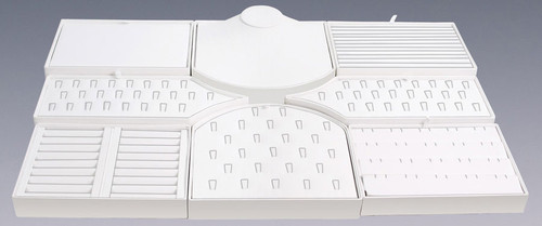 8 Piece White Faux Leather Display Set