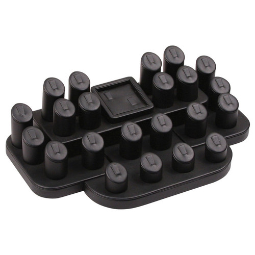 24-Ring Clip Black Faux Leather Display Set