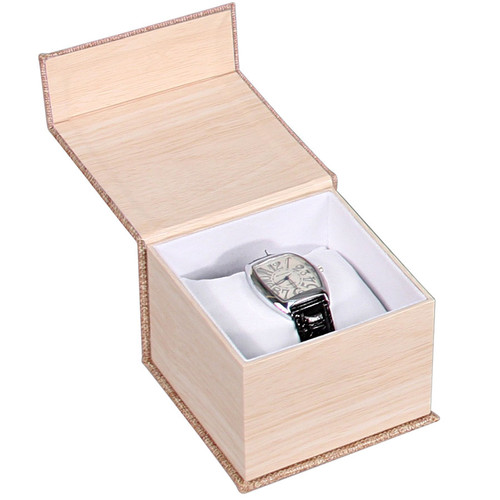 Magnetic Burlap Watch Pillow Box