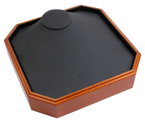 CLOSEOUT-Stackable Necklace Tray with Wood Trim (TQN26-OBK)