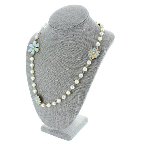 11" Grey Linen Necklace Bust Jewelry Display (ND-1892N-N21)