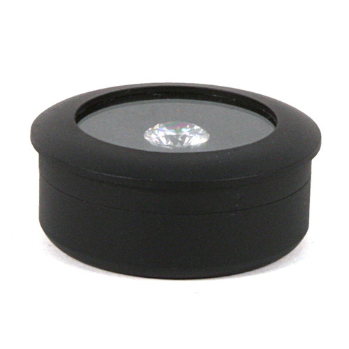 Round Metal Glass Gem Jar(1.875x0.75"H) (GB-0009-BK)