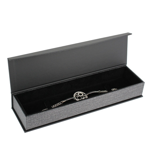 Metalic Mesh Grey Magnetic Bracelet/Watch Box,8 5/8" x 2 3/8" x 1 1/4"H
